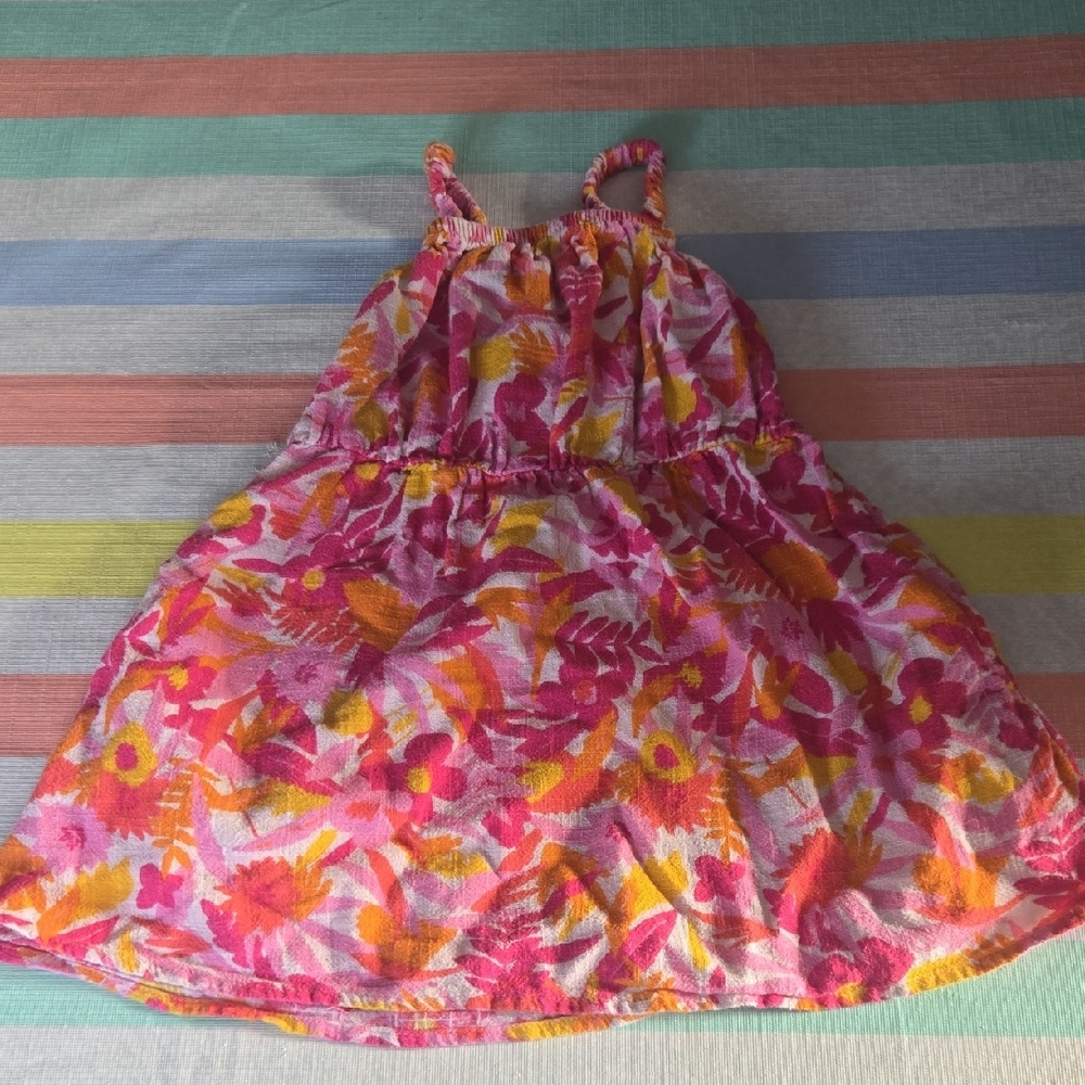 Cat & Jack Pink and Orange Floral Kids Dress
